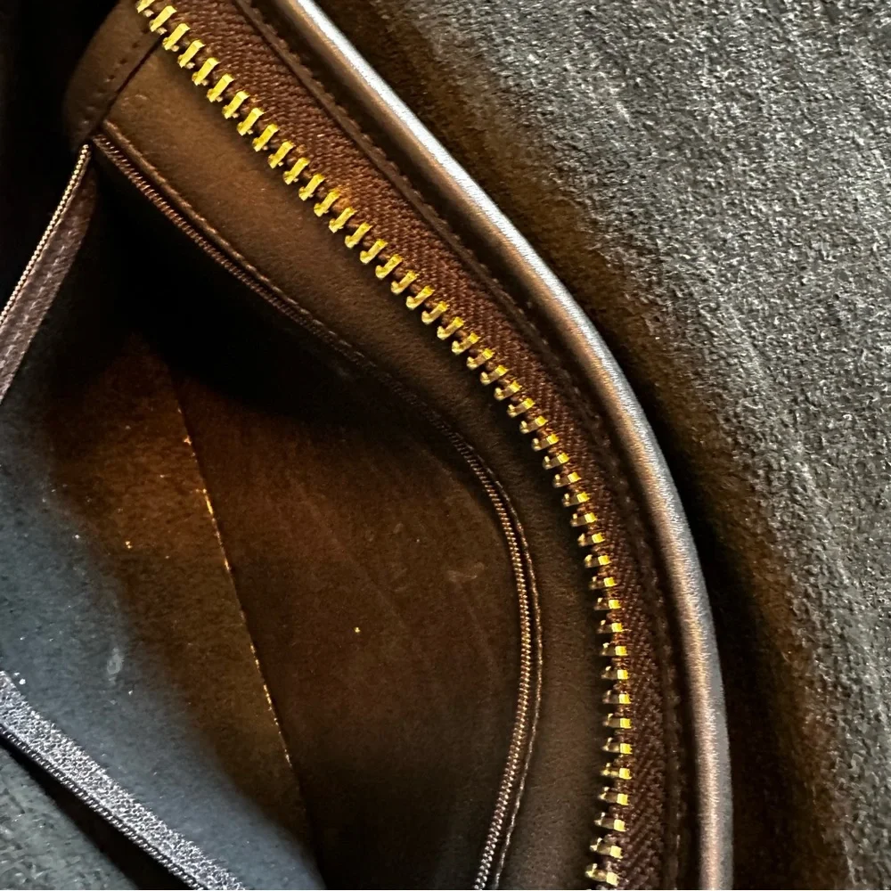 Vintage Y2K COACH Black Genuine Leather Satchel Bag Unisex Patrica Saddle - Picture 11 of 15